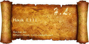Hauk Lili névjegykártya